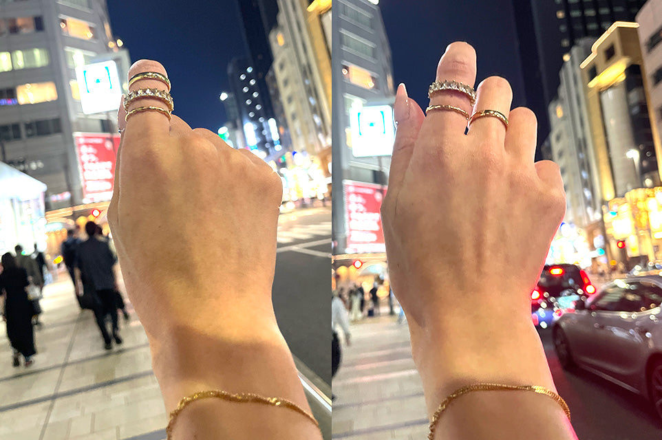 リング重ね付け