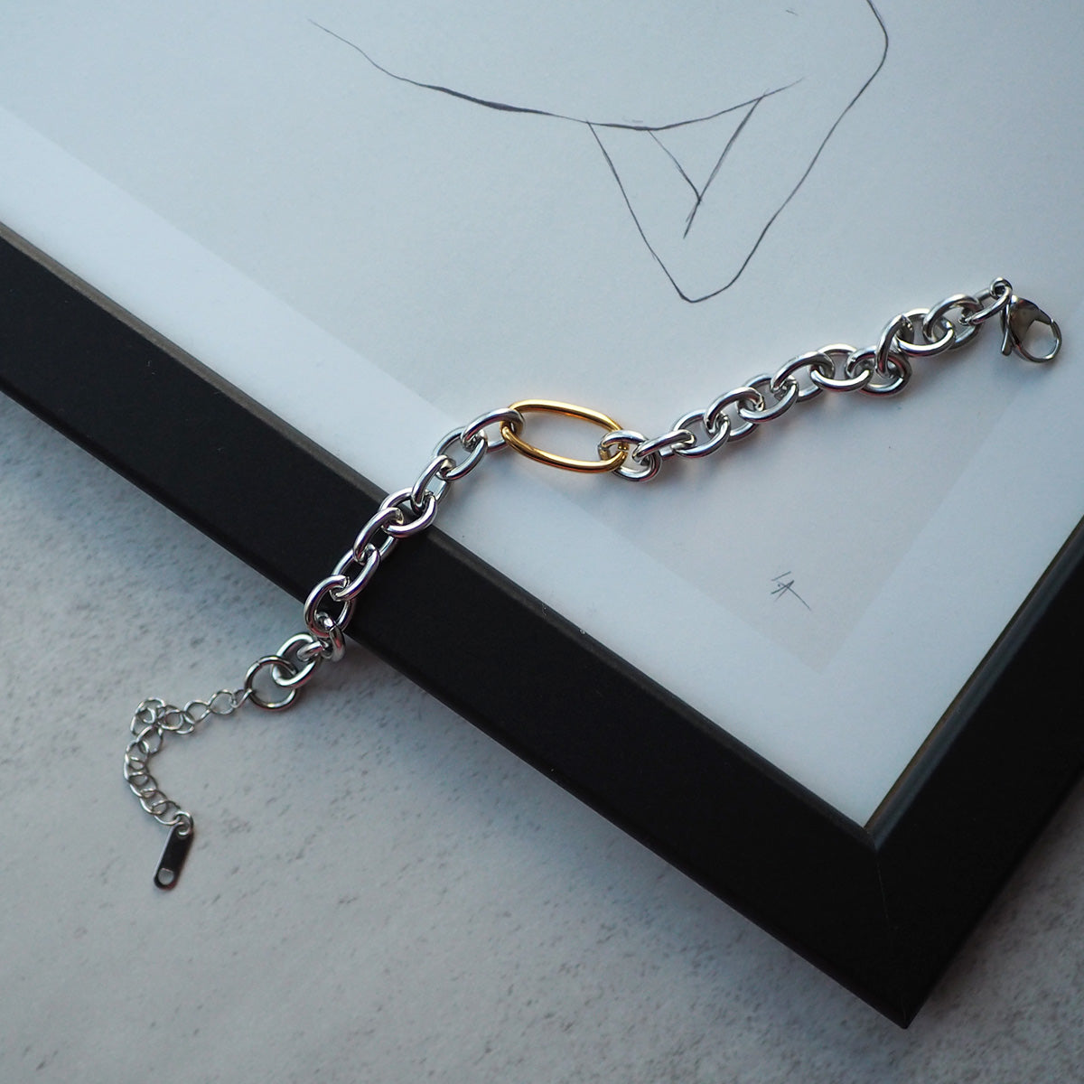 316L バイカラーチェーンブレスレット
