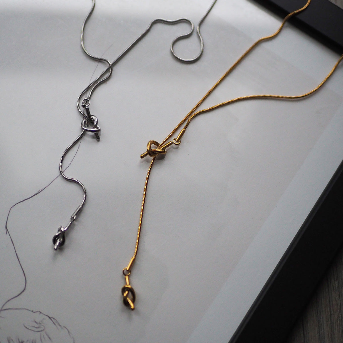 316L ノットロングネックレス