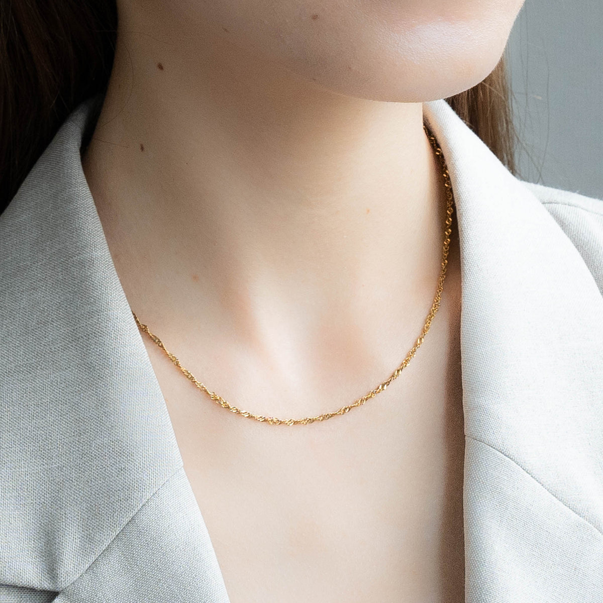 316L ウェーブチェーンネックレス