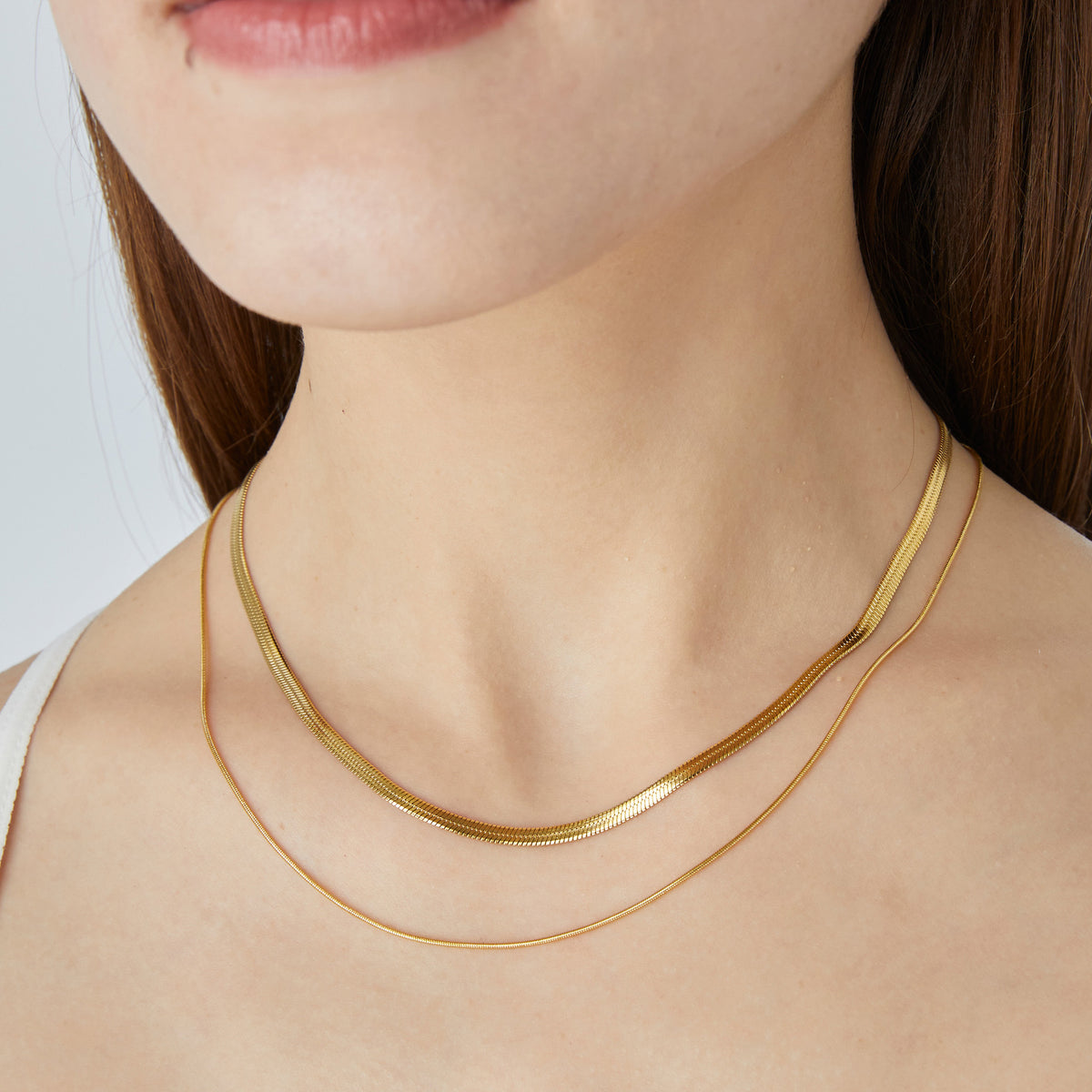 316L ダブルスネークチェーンネックレス