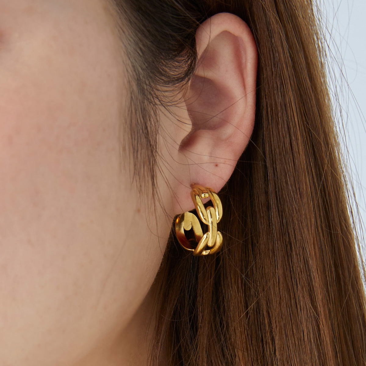 316L チェーンフープピアス