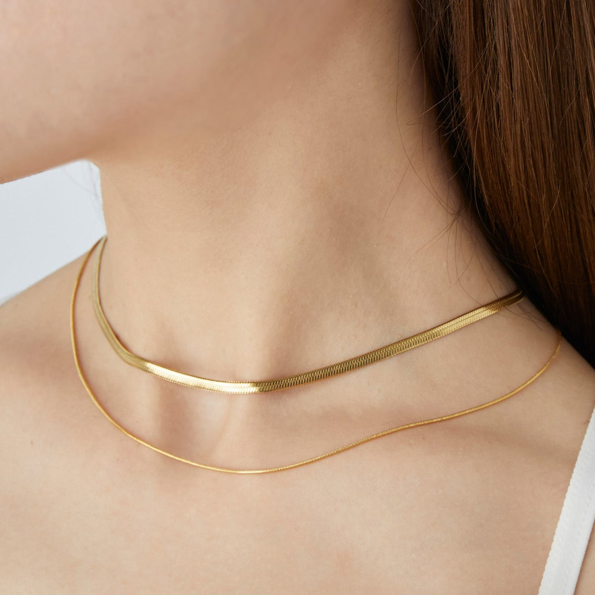 316L ダブルスネークチェーンネックレス