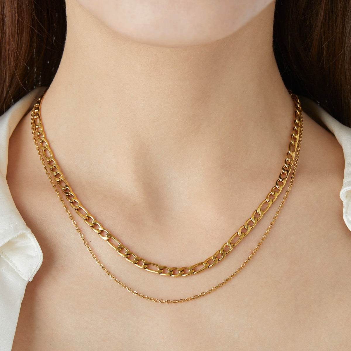 316L ダブルチェーンネックレス