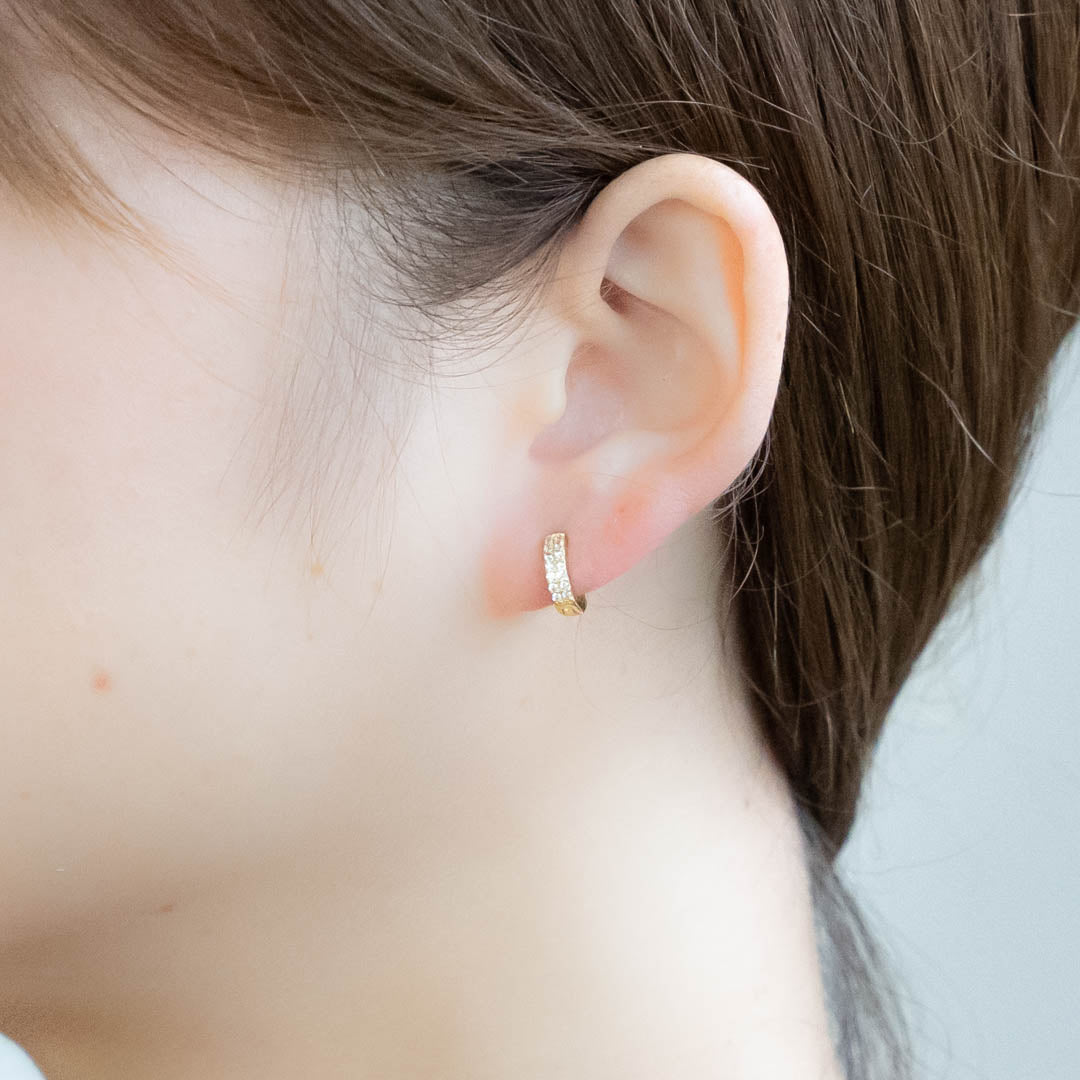 S925 ジルコニアフープピアス