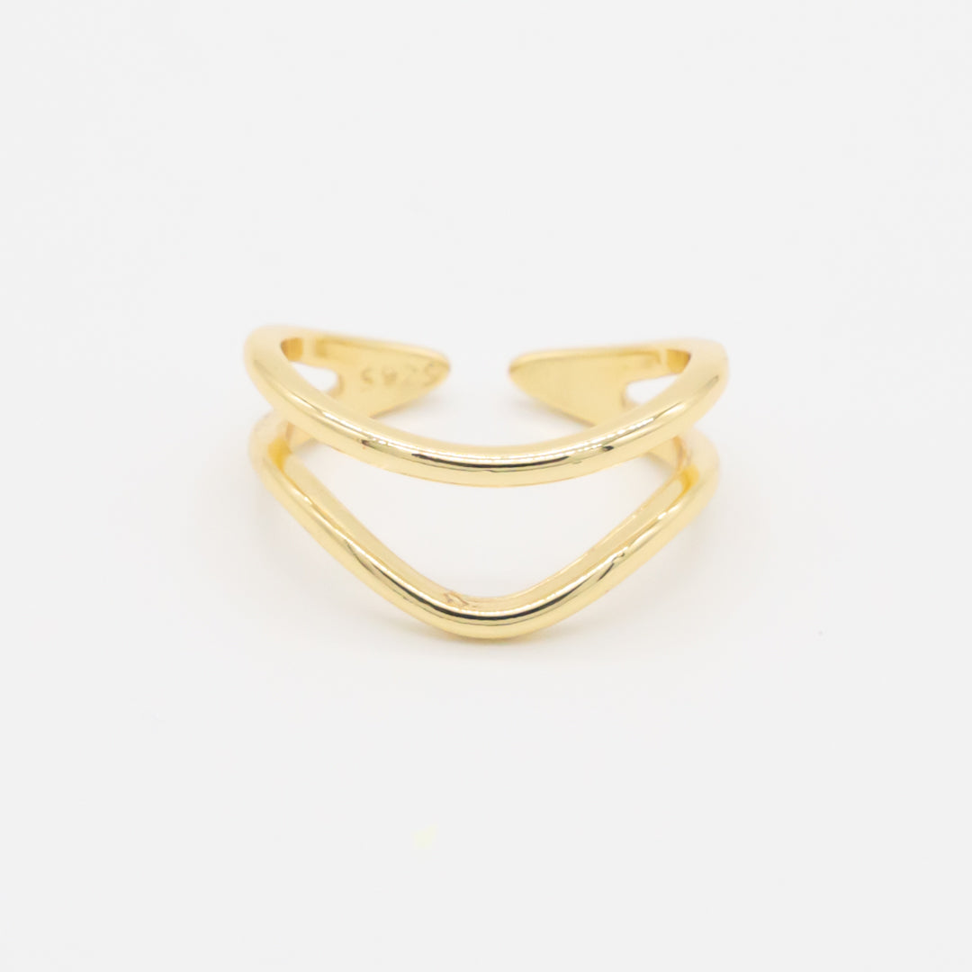 S925 コンベックスダブルラインリング